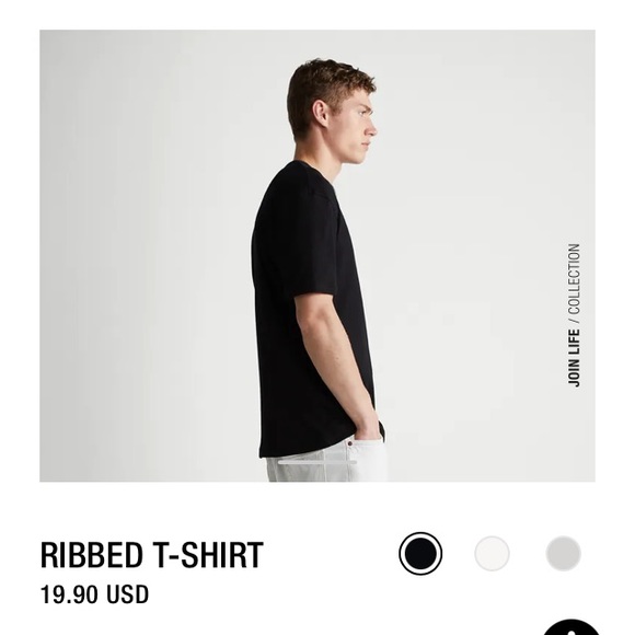 Zara Black Ribbed TShirt. Size Small - Picture 6 of 8